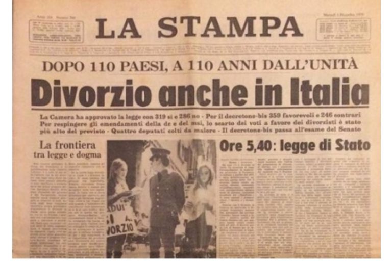 1 dicembre 1970, il divorzio è legge